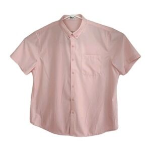 Coofandy men's button-down shirt, XL, light pink, short sleeves